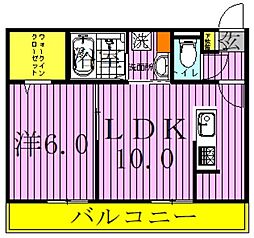 ホープヒル 1LDKの間取図画像