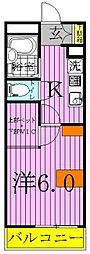 クリサンスマム2 1Kの間取図画像