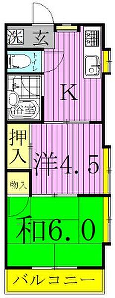 シャンハイツカジクラ 201｜千葉県柏市篠籠田(賃貸アパート2K・2階・33.00㎡)の写真 その2