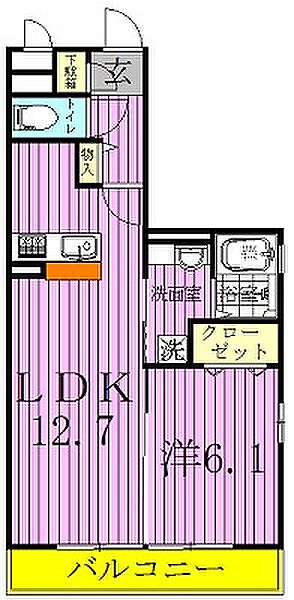 オリーブガーデンひばりが丘 301｜千葉県柏市ひばりが丘(賃貸アパート1LDK・3階・45.34㎡)の写真 その2