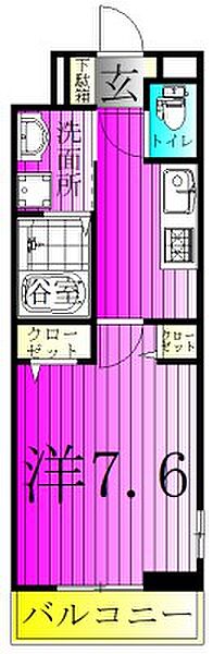 ジョリー柏 107｜千葉県柏市富里２丁目(賃貸マンション1K・1階・27.02㎡)の写真 その2