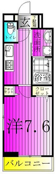 ジョリー柏 208｜千葉県柏市富里２丁目(賃貸マンション1K・2階・27.02㎡)の写真 その2