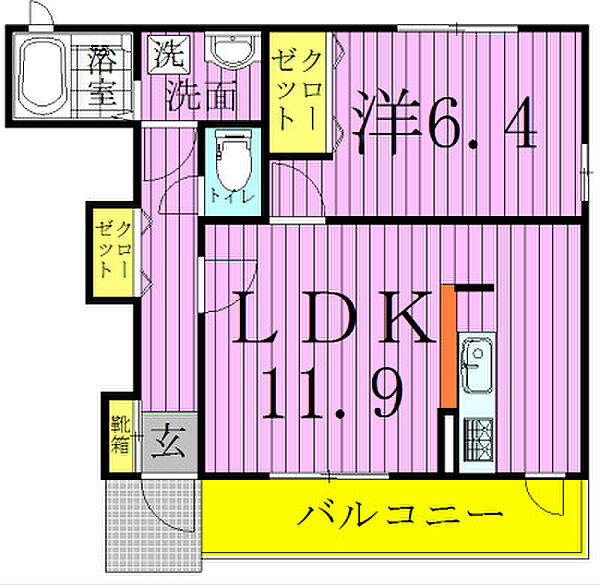 ソレイユ（大室） 101｜千葉県柏市大室(賃貸アパート1LDK・1階・45.12㎡)の写真 その2