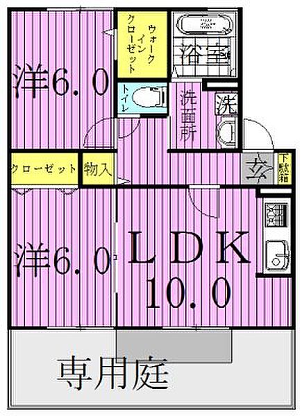 K・ファミリア 105｜千葉県白井市冨士(賃貸アパート2LDK・1階・55.20㎡)の写真 その2