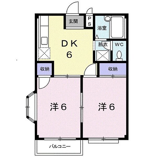 フランボワーズF 202｜栃木県佐野市植上町(賃貸アパート2DK・2階・39.74㎡)の写真 その2