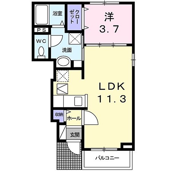 フェリシア　カーサ　A棟 104｜栃木県栃木市大平町西水代(賃貸アパート1LDK・1階・37.13㎡)の写真 その2