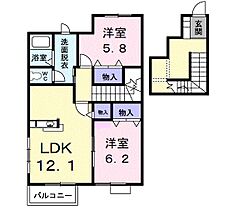 プリムヴェールB 202 ｜ 栃木県佐野市伊勢山町3-1（賃貸アパート2LDK・2階・65.53㎡） その2