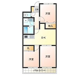 南晒屋コーポ 3DKの間取図画像