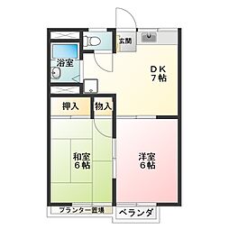 ハイグレード望月 2DKの間取図画像