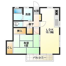 キャピタル 1LDKの間取図画像