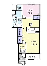 メープルアベニュー 1LDKの間取図画像