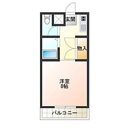 イースト・ヴァレー・ハウス 1Kの間取図画像
