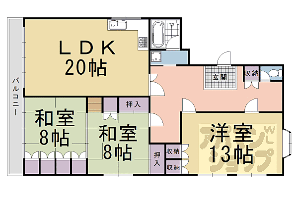 アクトロンビル 3F｜京都府長岡京市井ノ内下印田(賃貸マンション3LDK・3階・110.00㎡)の写真 その2