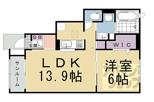 京都府亀岡市千代川町小林西芝(賃貸アパート1LDK・1階・49.44㎡)の写真 その2