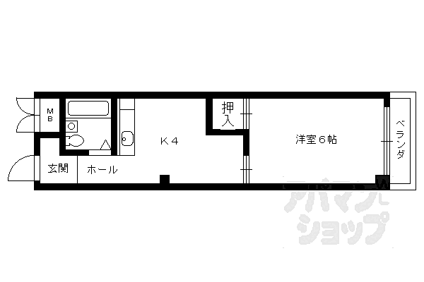 グランドール長岡京 310｜京都府長岡京市長岡2丁目(賃貸マンション1K・3階・22.09㎡)の写真 その2