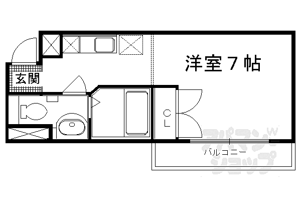 シルクコート嵐山 205｜京都府京都市西京区嵐山薬師下町(賃貸マンション1K・2階・22.80㎡)の写真 その2