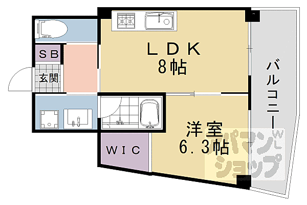 プリオーレリベルタ桂Ａ棟 205｜京都府京都市西京区川島東代町(賃貸マンション1LDK・2階・34.15㎡)の写真 その2