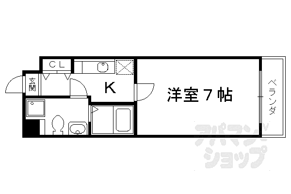 Ｎシャンブル 406｜京都府京都市西京区川島有栖川町(賃貸マンション1K・4階・22.47㎡)の写真 その2