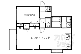 多蔵ハイツ 107 ｜ 京都府長岡京市久貝2丁目（賃貸マンション1LDK・1階・48.07㎡） その2