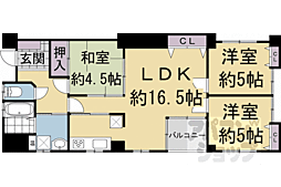 ティンクルコート桂イースト 3LDKの間取図画像
