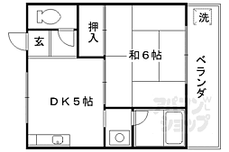 阪急京都本線 西京極駅 徒歩22分の賃貸アパート 1階1DKの間取り