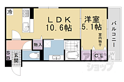 ｖｏｇｕｅ京都桂 3階1LDKの間取り