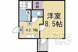 JR山陰本線 花園駅 徒歩4分の賃貸アパート 3階1Kの間取り