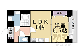 JR山陰本線 亀岡駅 徒歩6分の賃貸マンション 5階1LDKの間取り