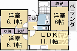 Ｐｉｎｅ　Ｇａｒｄｅｎ 3階3LDKの間取り