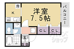 プレミール・ルナ 1階1Kの間取り