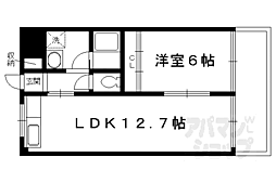 近鉄京都線 竹田駅 3.1kmの賃貸マンション 2階1LDKの間取り