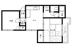 カサブランカ白い家 2DKの間取図画像