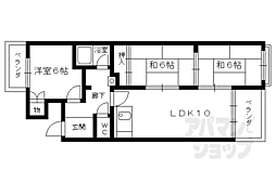JR東海道・山陽本線 向日町駅 徒歩15分の賃貸マンション 3階3LDKの間取り