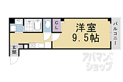 サンクスパレ千代原 2階1Kの間取り
