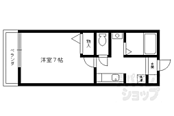 ヴィランテ長岡京 2階1Kの間取り