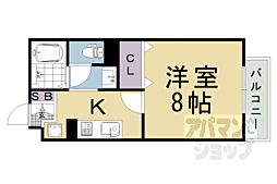 ビューバロック 1階1Kの間取り