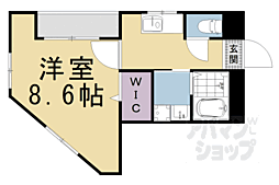 阪急京都本線 西京極駅 徒歩7分の賃貸マンション 2階1Kの間取り
