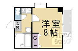 JR山陰本線 太秦駅 徒歩10分の賃貸マンション 2階1Kの間取り