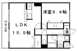 ヴェルデュール 1階1LDKの間取り