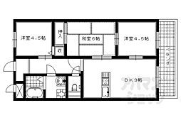 アネーロ長岡京 4階3LDKの間取り