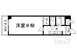 阪急京都本線 西院駅 徒歩5分の賃貸マンション 4階1Kの間取り
