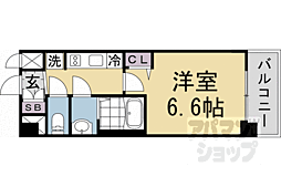 阪急京都本線 西院駅 徒歩11分の賃貸マンション 3階1Kの間取り