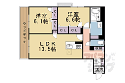 グランコート北浦 2LDKの間取図画像