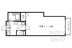 プリモベント長岡天神 1Kの間取図画像