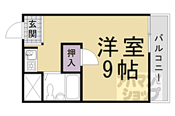 ダイヤモンドヒルズ 1Kの間取図画像