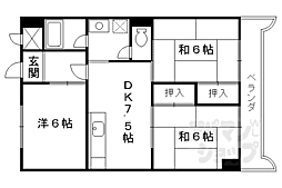 エトワール長岡京 3DKの間取図画像