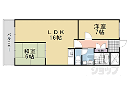 第二コーポ藤岡 2LDKの間取図画像
