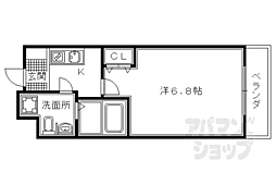 ランブラス桂水築町 1Kの間取図画像