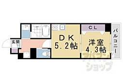 アメイジング桂 1DKの間取図画像