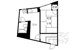 五条グリーンハイツ 1Kの間取図画像